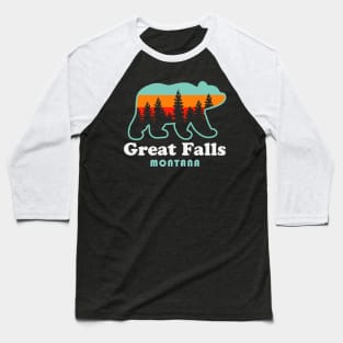 Great Falls Montana Bear Retro Vintage Baseball T-Shirt